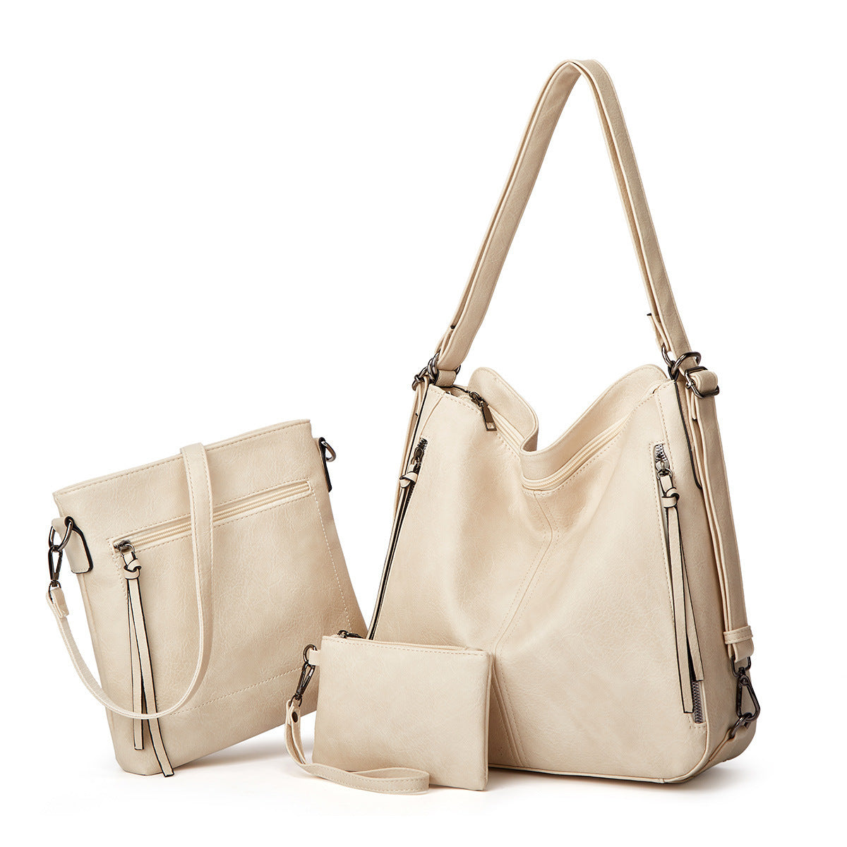 3Pcs-Women's Shoulder Bag Three Piece Tote Crossbody Back Bag
