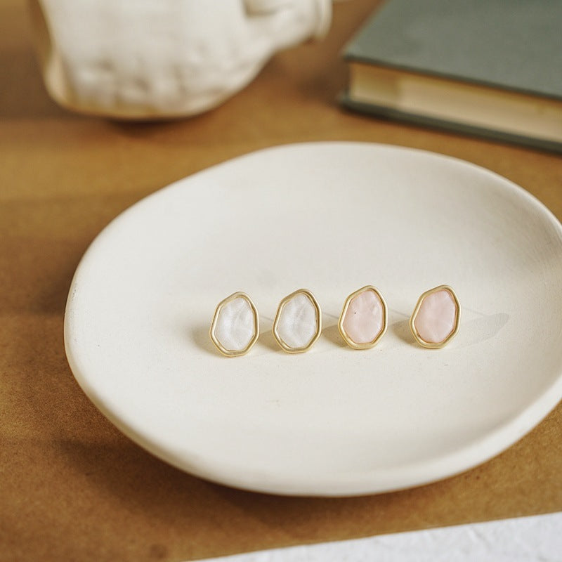 Geometric diamond handmade earrings