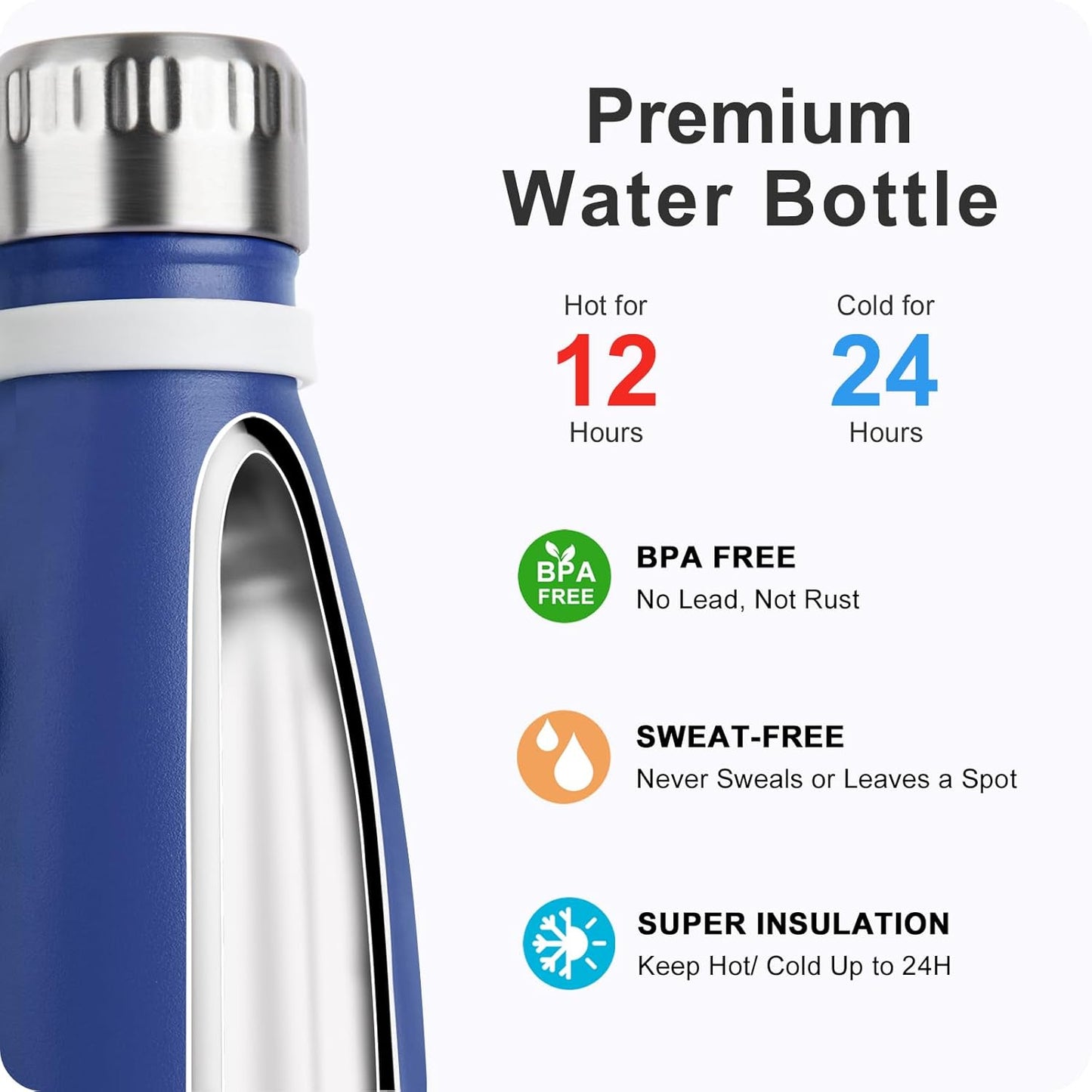 Mollcity Kids Water Bottle for School-12 oz Stainless Steel Double Wall Vacuum Insulated Sports Water Bottle Reusable Metal Leak Proof Cola Shape Flask for Girls (Sky Blue)