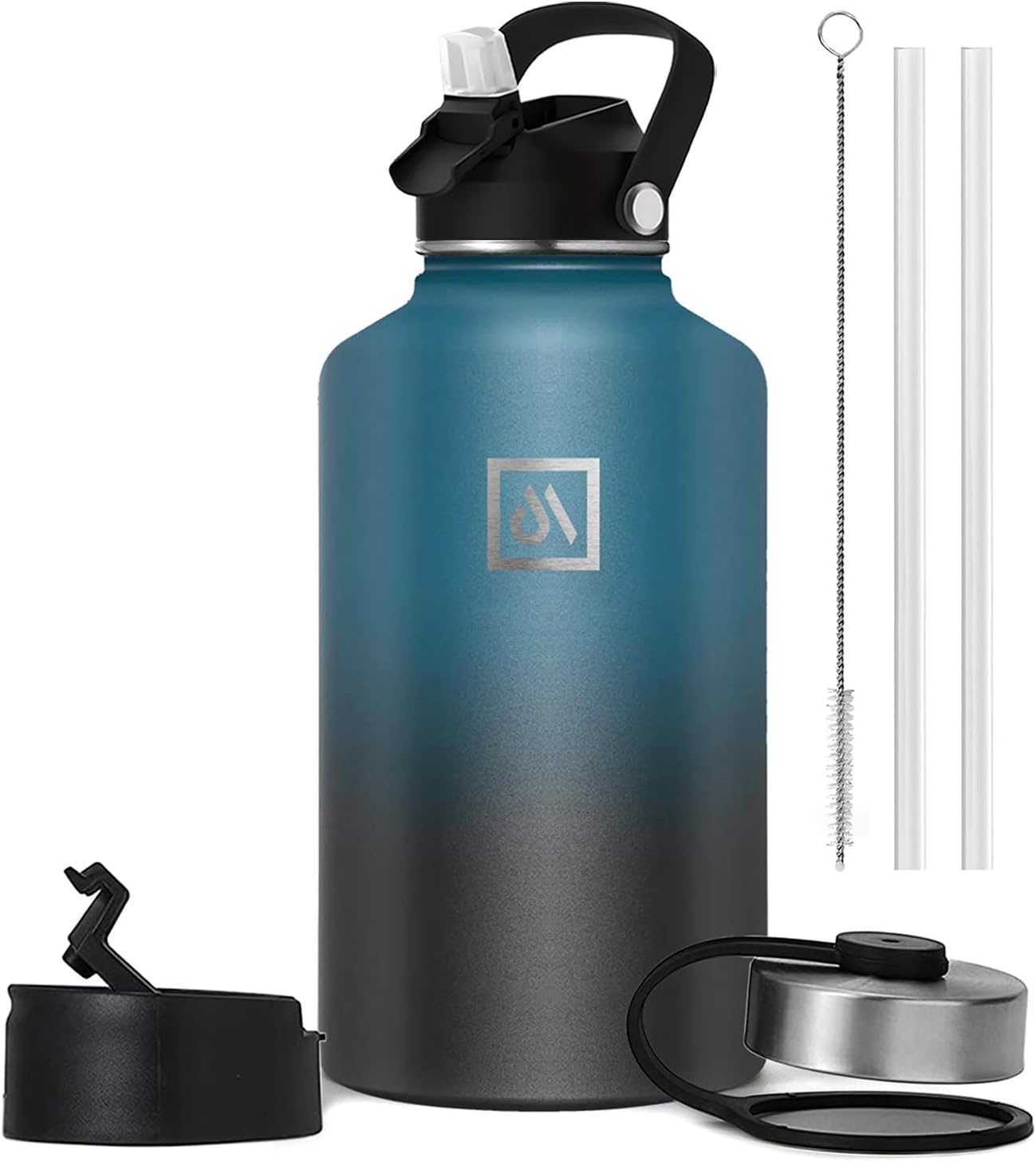 Meteor 650ml Insulated Water Bottle with Straw Lid, Coffee Lid & Flex Cap - Hot 24hrs & Cold 48hrs – Vacuum Stainless Steel Water Flask Thermos Mug - for Sports, Travel, Office, Kids