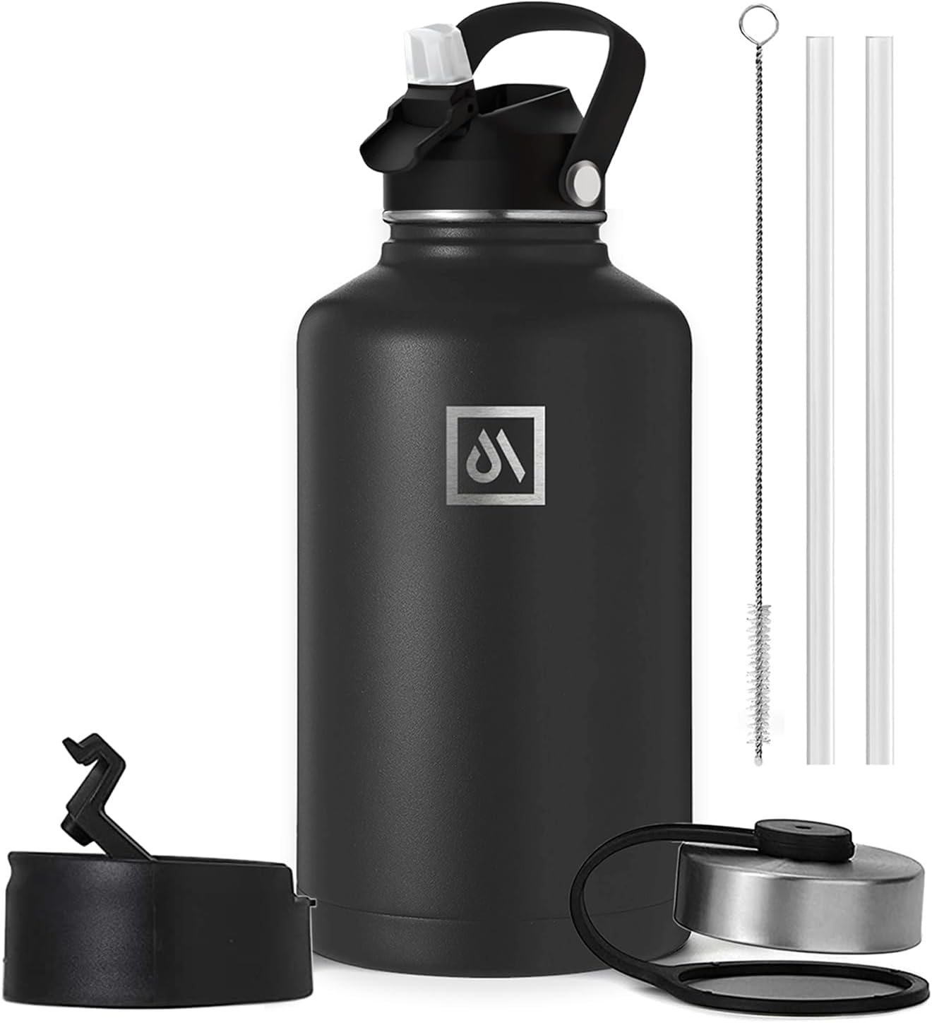 Meteor 650ml Insulated Water Bottle with Straw Lid, Coffee Lid & Flex Cap - Hot 24hrs & Cold 48hrs – Vacuum Stainless Steel Water Flask Thermos Mug - for Sports, Travel, Office, Kids