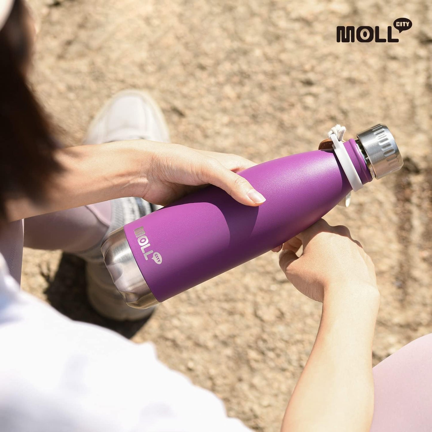 Mollcity Kids Water Bottle for School-12 oz Stainless Steel Double Wall Vacuum Insulated Sports Water Bottle Reusable Metal Leak Proof Cola Shape Flask for Girls (Sky Blue)