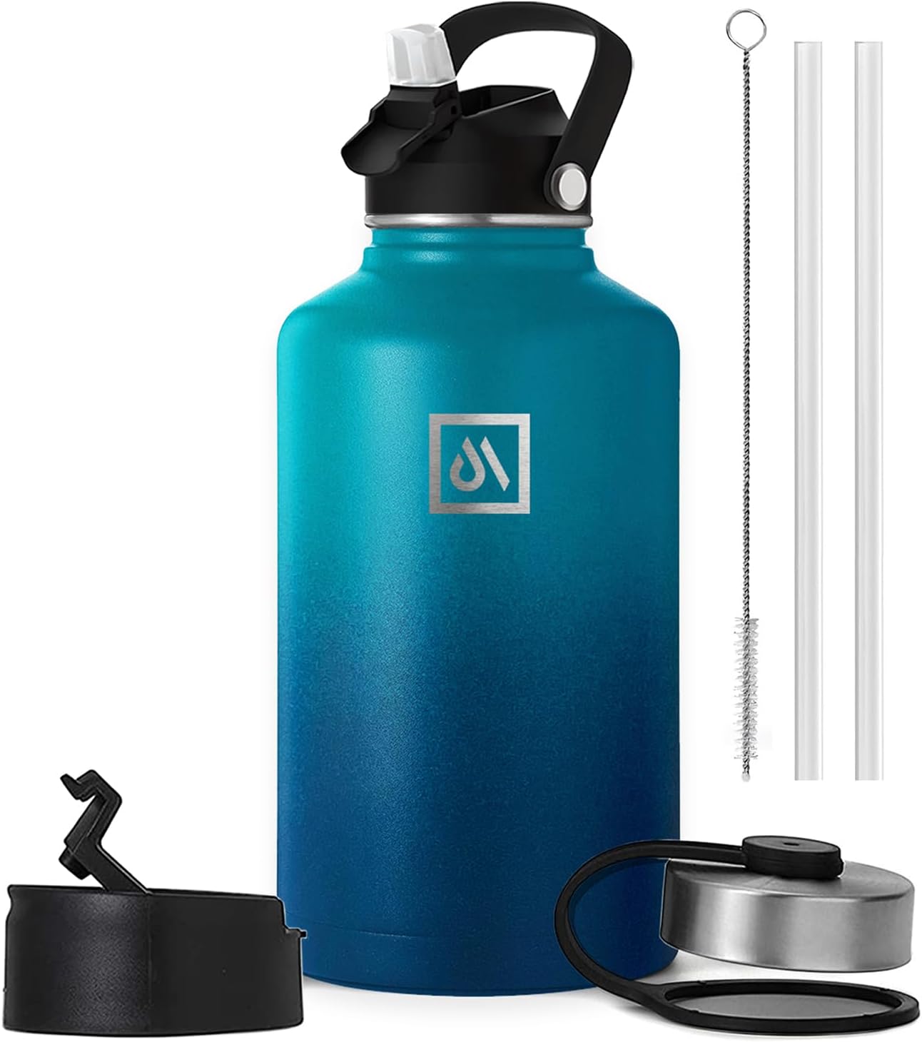 Meteor 650ml Insulated Water Bottle with Straw Lid, Coffee Lid & Flex Cap - Hot 24hrs & Cold 48hrs – Vacuum Stainless Steel Water Flask Thermos Mug - for Sports, Travel, Office, Kids