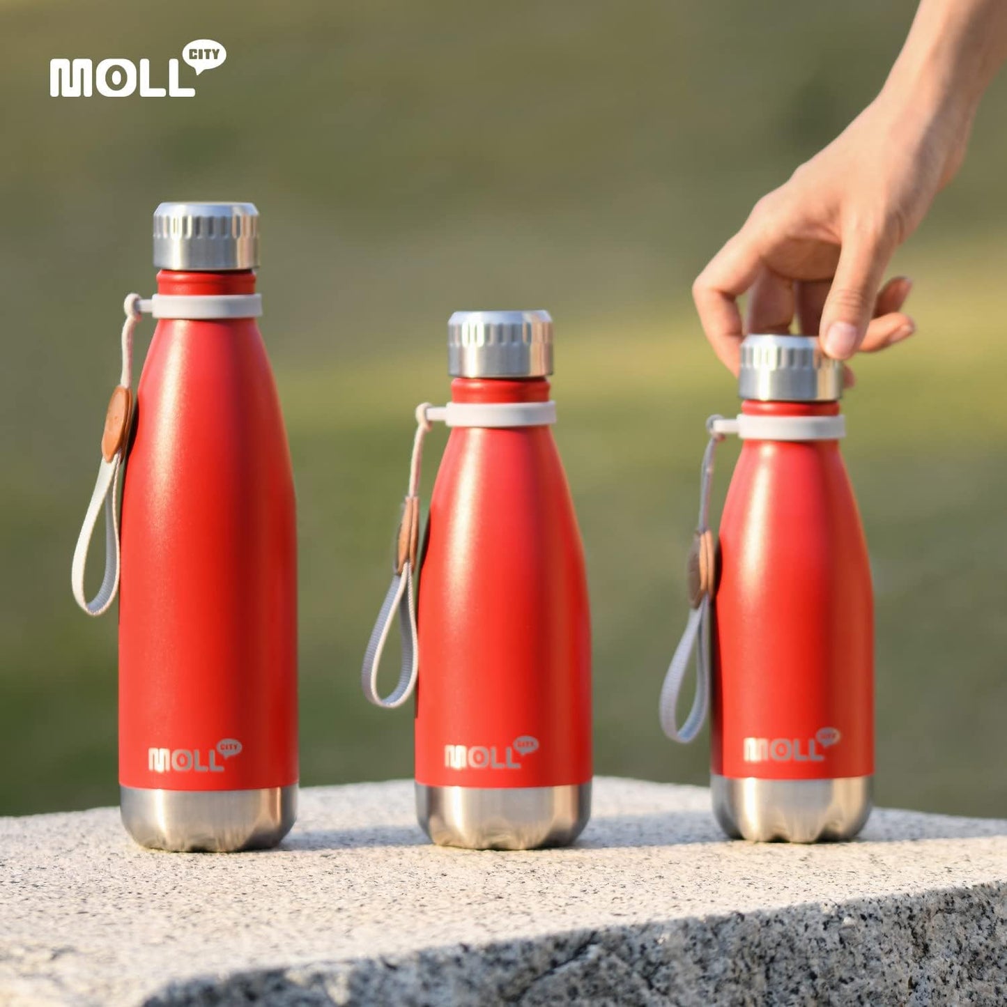 Mollcity Kids Water Bottle for School-12 oz Stainless Steel Double Wall Vacuum Insulated Sports Water Bottle Reusable Metal Leak Proof Cola Shape Flask for Girls (Sky Blue)