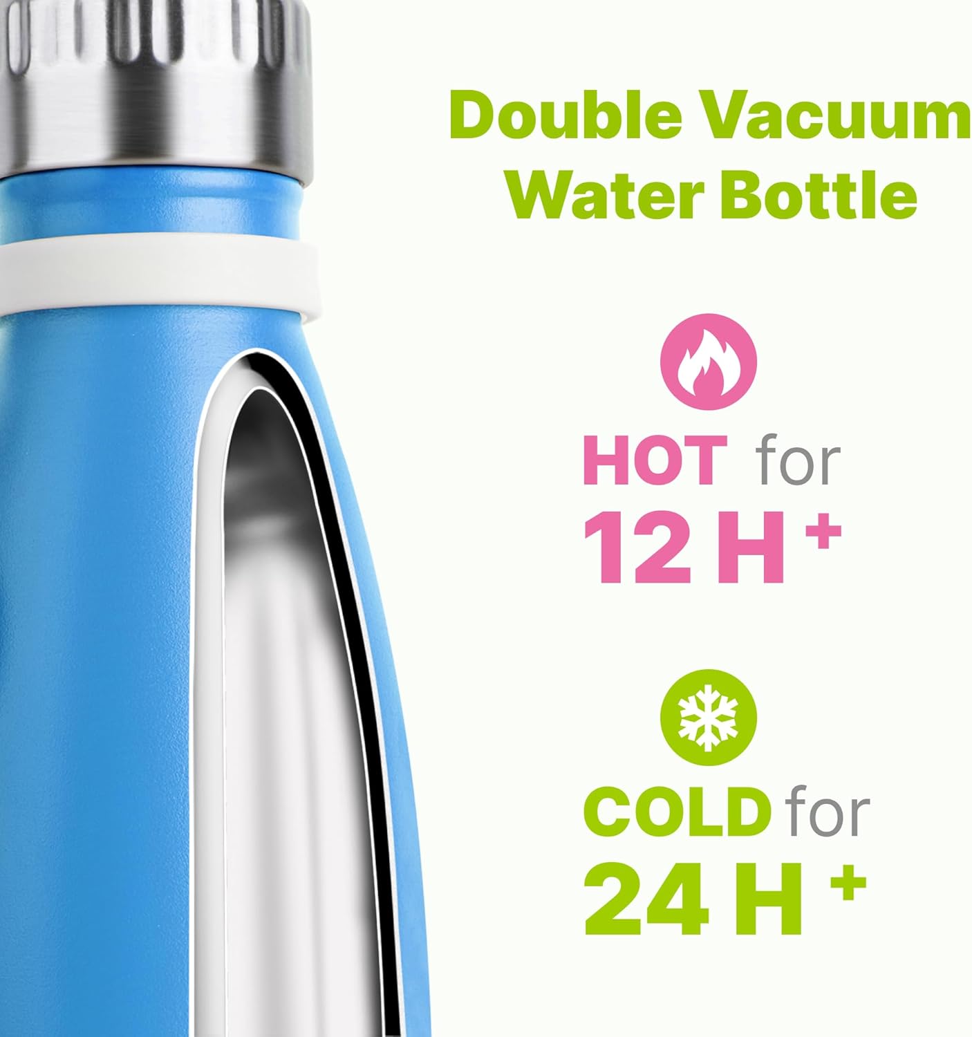 Mollcity Kids Water Bottle for School-12 oz Stainless Steel Double Wall Vacuum Insulated Sports Water Bottle Reusable Metal Leak Proof Cola Shape Flask for Girls (Sky Blue)