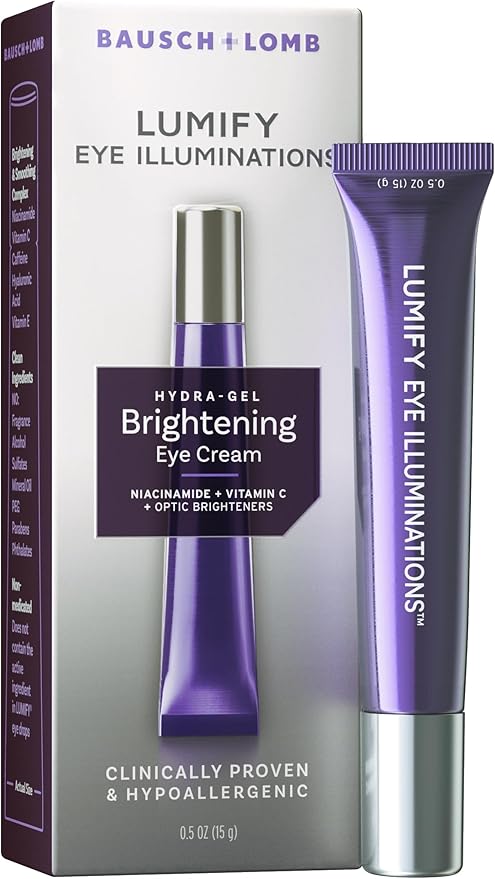 LUMIFY Eye Illuminations Hydra-Gel Brightening Eye Cream, Smoother Looking Skin with Subtle Glow, Contains Vitamin C, Caffeine, Niacinamide & Hyaluronic Acid, Clinically Proven & Hypoallergenic, 15 g