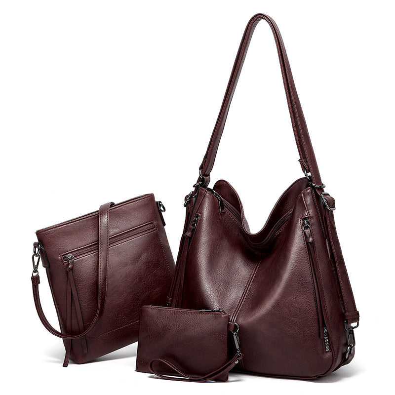 3Pcs-Women's Shoulder Bag Three Piece Tote Crossbody Back Bag