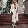 S-5XL Hot Selling Solid Color Hooded Long Cardigan Sweater in Autumn and Winter Fried Dough Knit Hoodie