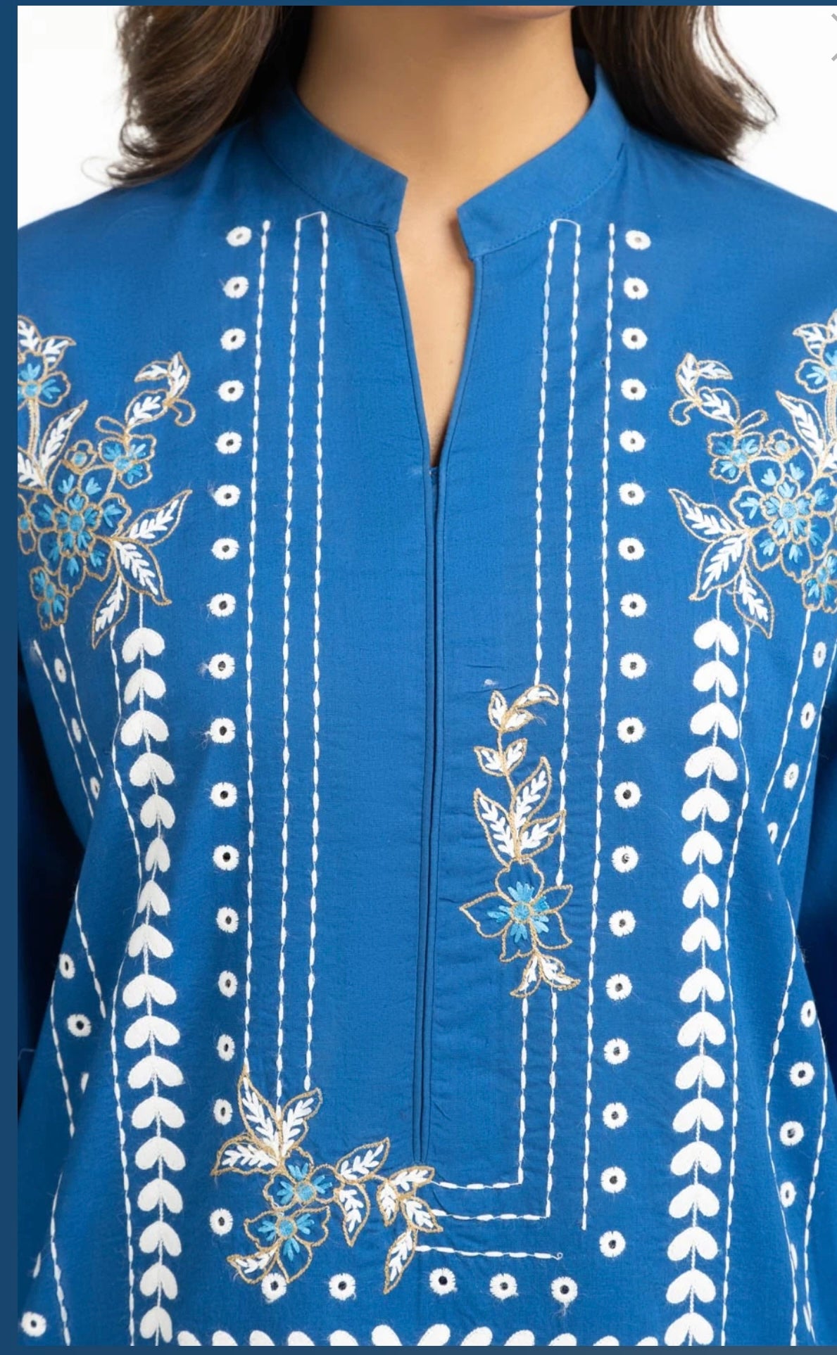 Gul-Ahmed - Original Pakistani 3 PCS Cambric Embroidered Shirt, Trouser And Cotton Silk Dupatta