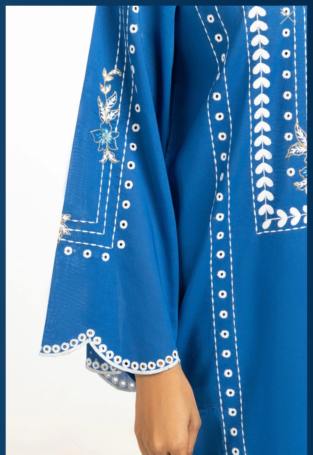 Gul-Ahmed - Original Pakistani 3 PCS Cambric Embroidered Shirt, Trouser And Cotton Silk Dupatta