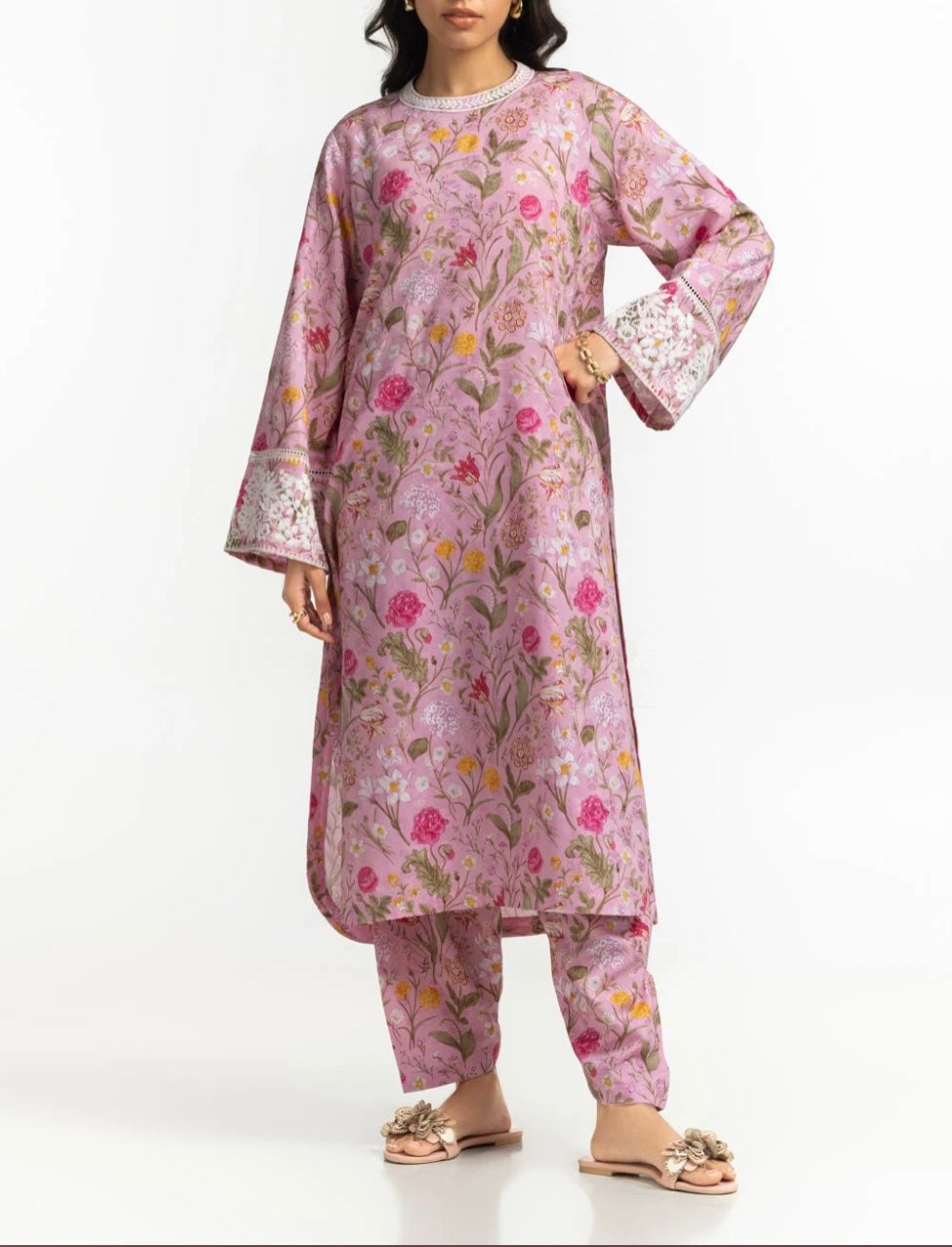 Gul Ahmed Original Printed viscose With embroidery Co-Ord Set