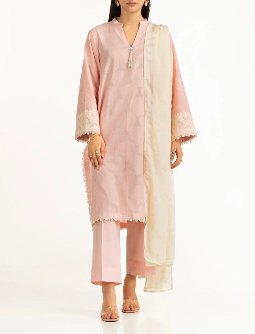 Gul Ahmed Original Pakistani 3 PC Jacquard Embroidered Suit