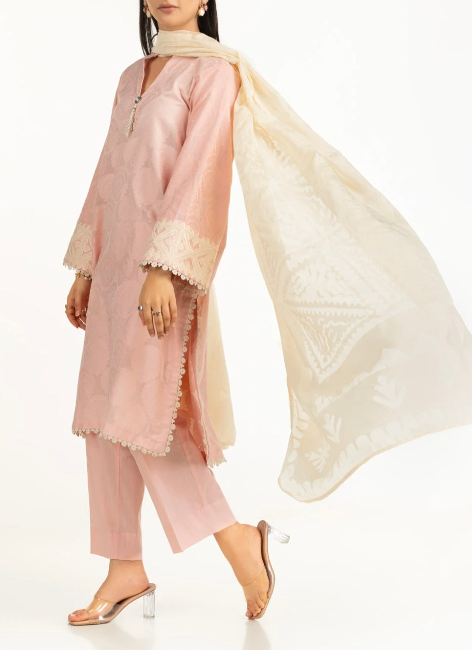 Gul Ahmed Original Pakistani 3 PC Jacquard Embroidered Suit