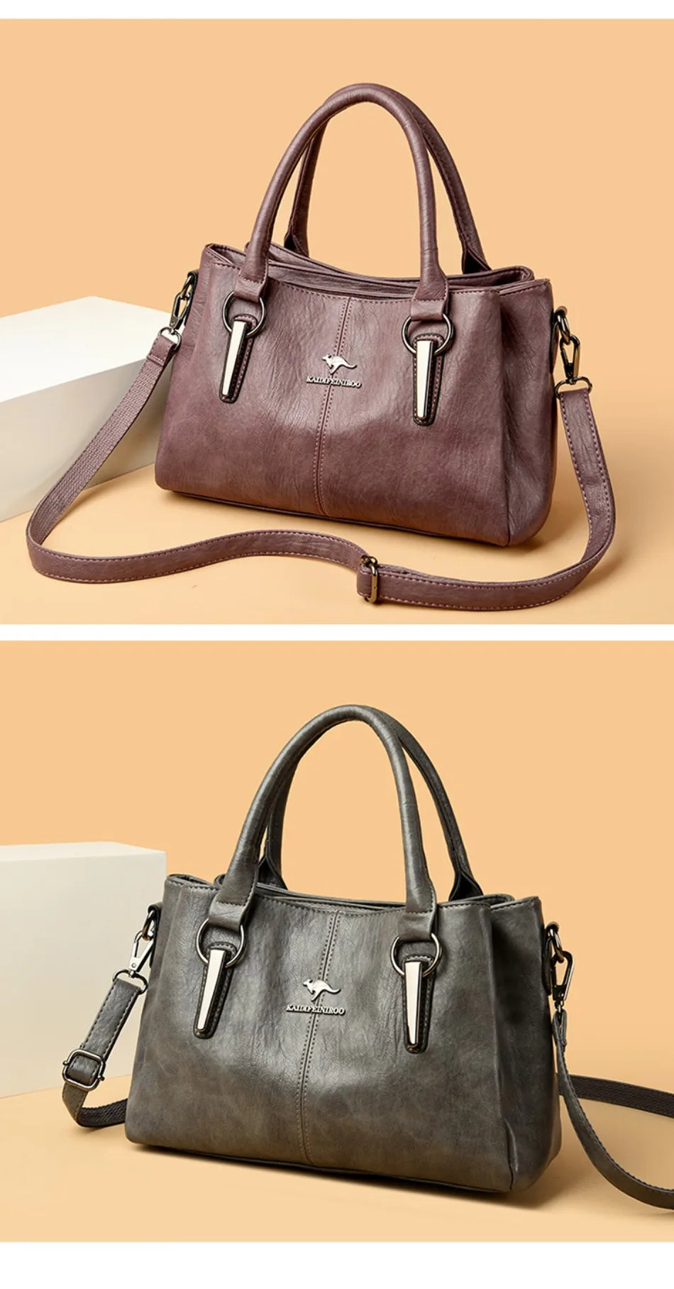 Genuine 3Layers High Quality Soft PU Leather Ladies Shoulder Crossbody Bags for Women Luxury Handbags Women Designer A Main