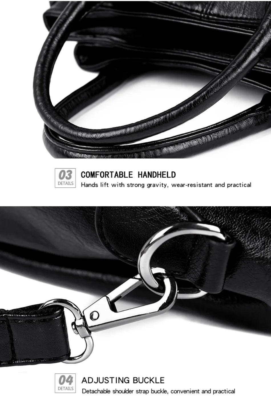 Genuine 3Layers High Quality Soft PU Leather Ladies Shoulder Crossbody Bags for Women Luxury Handbags Women Designer A Main