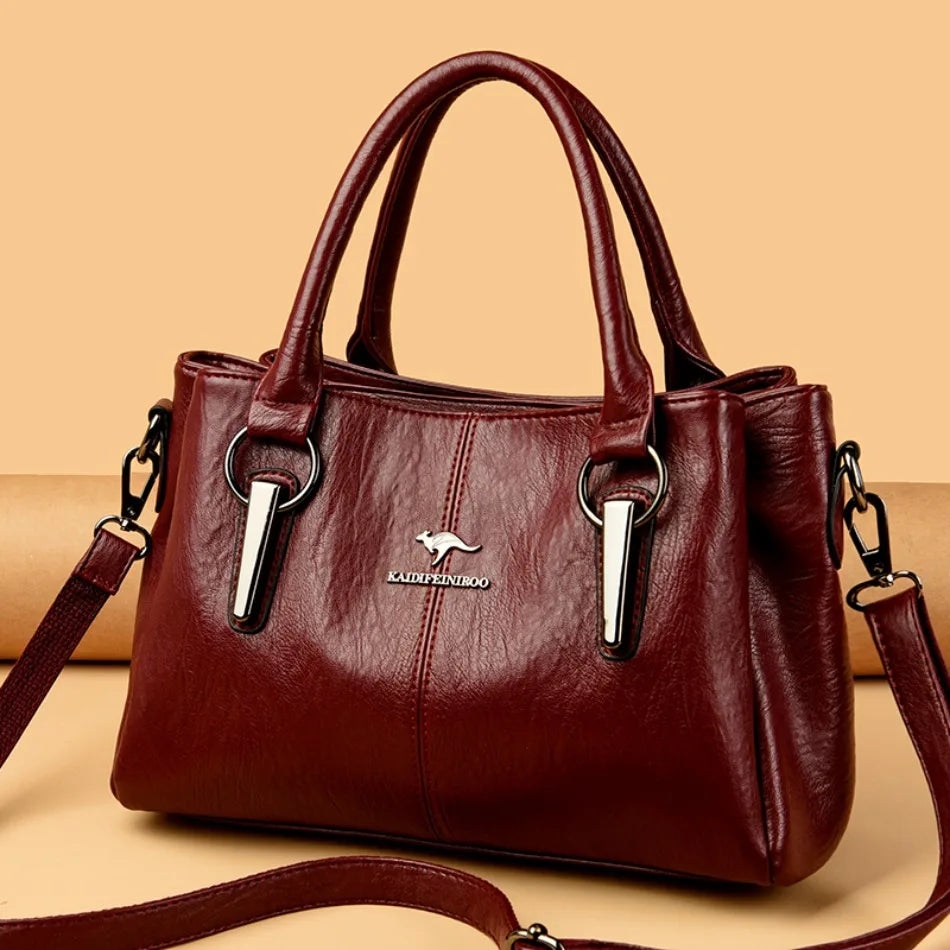 Genuine 3Layers High Quality Soft PU Leather Ladies Shoulder Crossbody Bags for Women Luxury Handbags Women Designer A Main