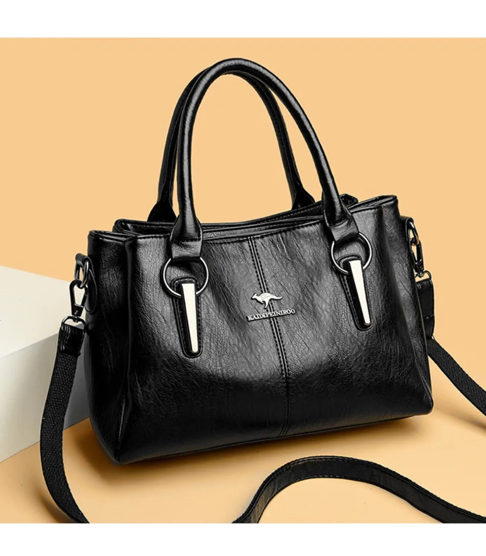 Genuine 3Layers High Quality Soft PU Leather Ladies Shoulder Crossbody Bags for Women Luxury Handbags Women Designer A Main