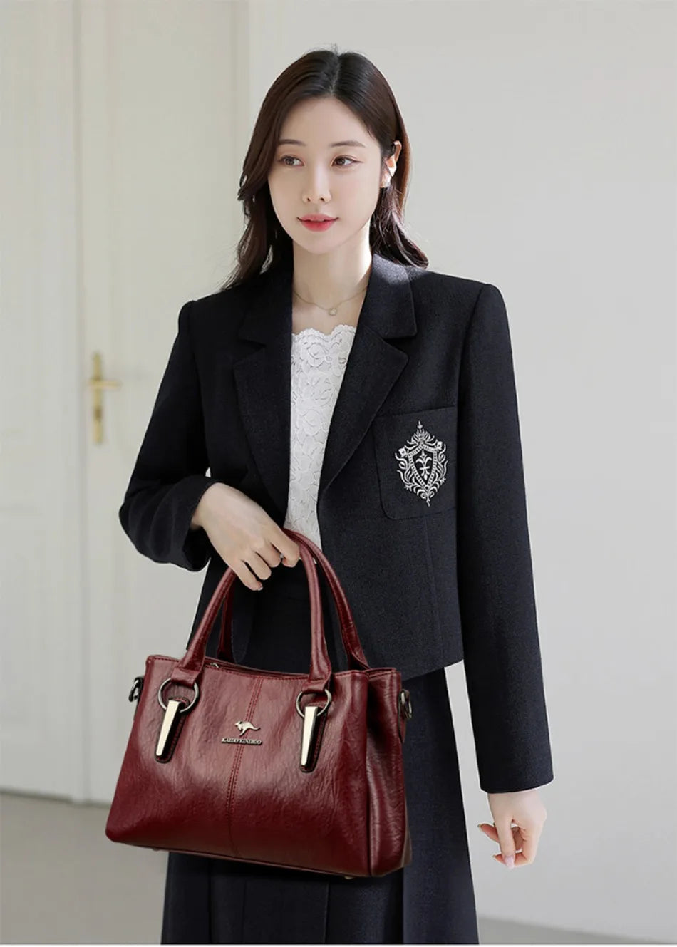 Genuine 3Layers High Quality Soft PU Leather Ladies Shoulder Crossbody Bags for Women Luxury Handbags Women Designer A Main