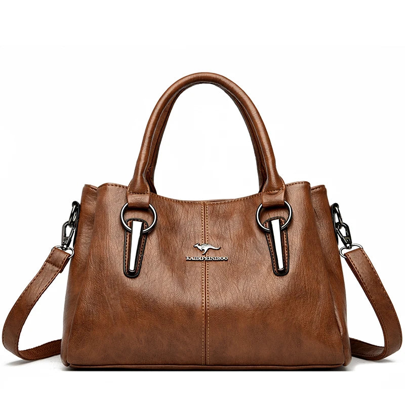 Genuine 3Layers High Quality Soft PU Leather Ladies Shoulder Crossbody Bags for Women Luxury Handbags Women Designer A Main