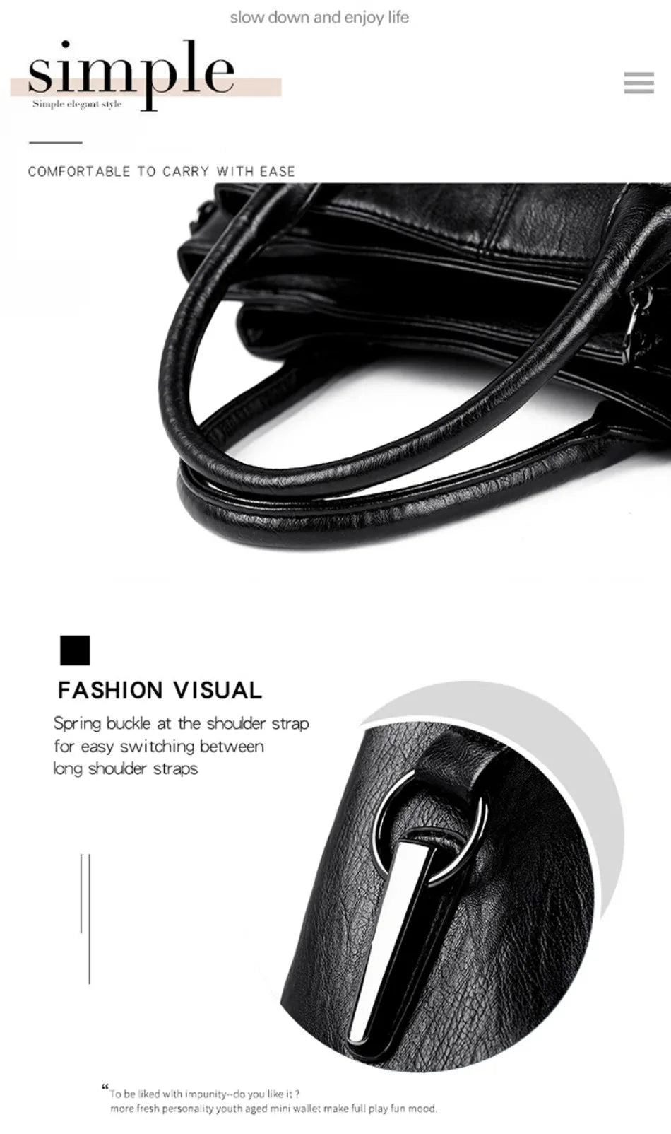 Genuine 3Layers High Quality Soft PU Leather Ladies Shoulder Crossbody Bags for Women Luxury Handbags Women Designer A Main