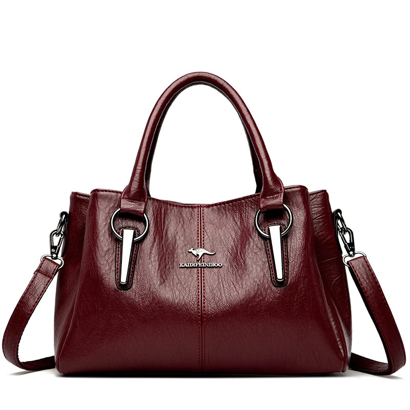 Genuine 3Layers High Quality Soft PU Leather Ladies Shoulder Crossbody Bags for Women Luxury Handbags Women Designer A Main