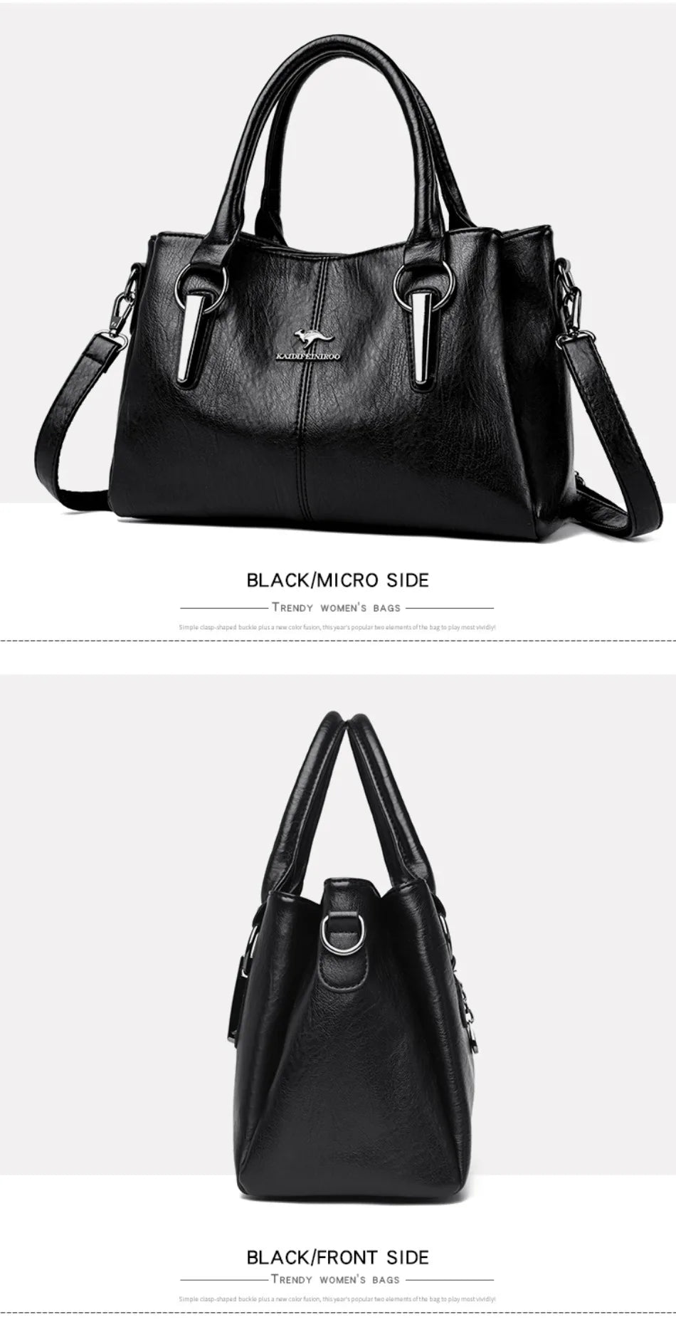 Genuine 3Layers High Quality Soft PU Leather Ladies Shoulder Crossbody Bags for Women Luxury Handbags Women Designer A Main