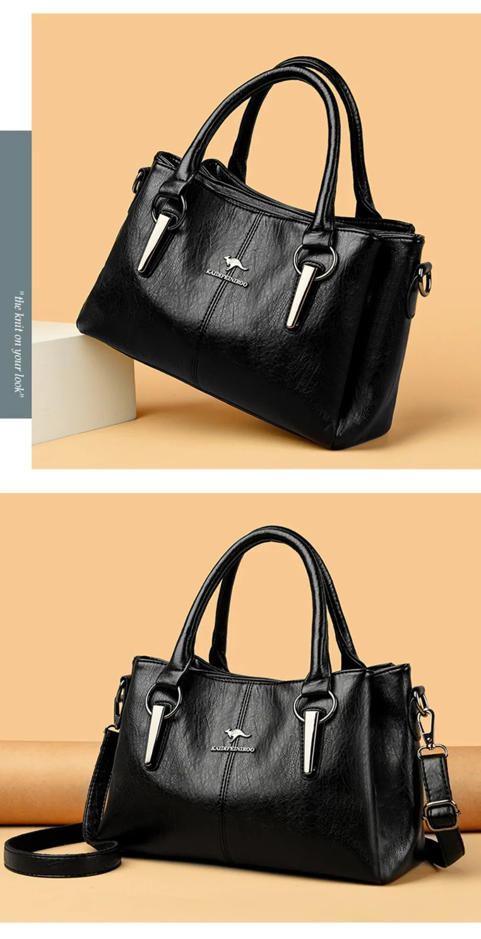 Genuine 3Layers High Quality Soft PU Leather Ladies Shoulder Crossbody Bags for Women Luxury Handbags Women Designer A Main