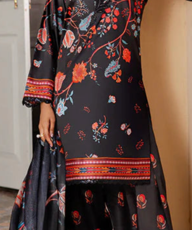 ASIM JOFA - Original EMBROIDERED CHARMEUSE SILK 3 PCS