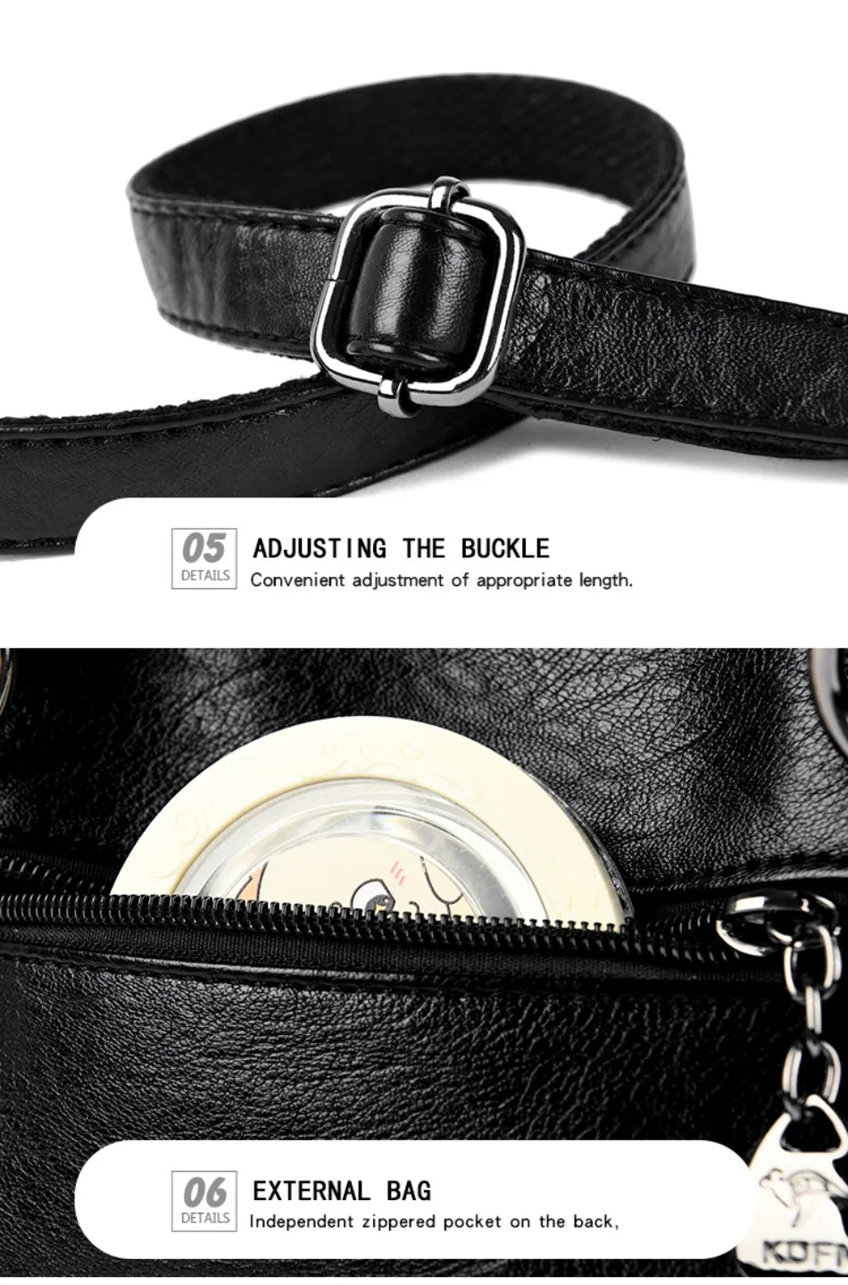 Genuine 3Layers High Quality Soft PU Leather Ladies Shoulder Crossbody Bags for Women Luxury Handbags Women Designer A Main