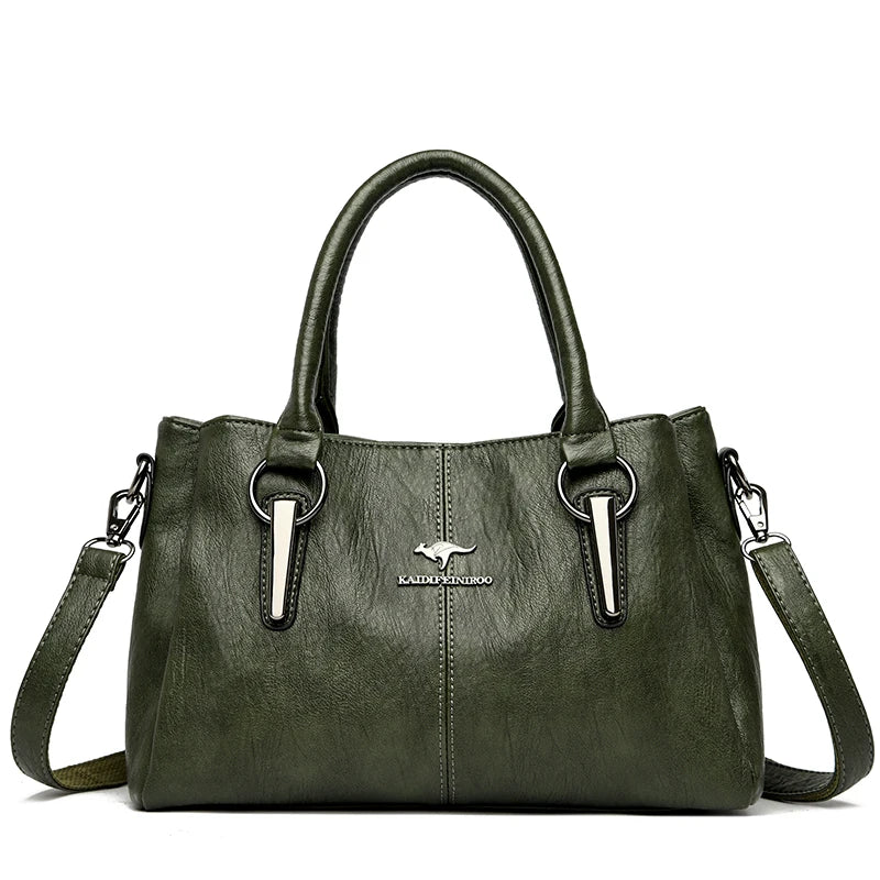 Genuine 3Layers High Quality Soft PU Leather Ladies Shoulder Crossbody Bags for Women Luxury Handbags Women Designer A Main