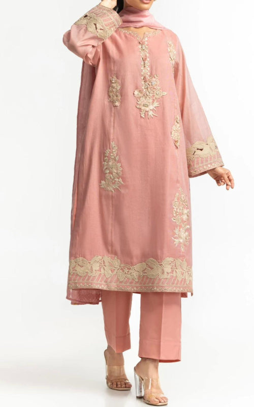 Gul Ahmed Original 2 PCS Maisuri Embroidered Shirt And Trouser