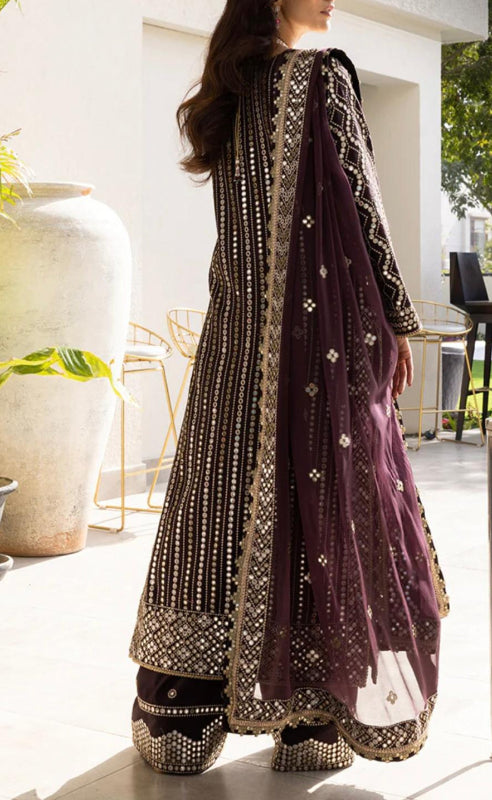 Asim Jofa Original 3PC Embroidered Raw Silk Suit