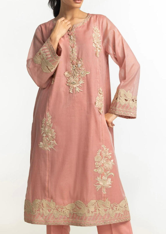Gul Ahmed Original 2 PCS Maisuri Embroidered Shirt And Trouser