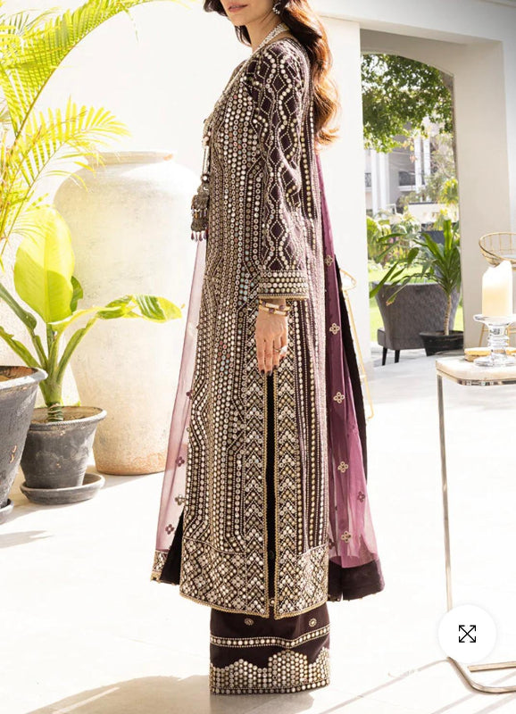 Asim Jofa Original 3PC Embroidered Raw Silk Suit