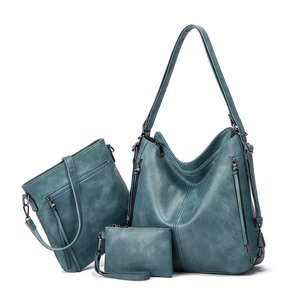 3Pcs-Women's Shoulder Bag Three Piece Tote Crossbody Back Bag