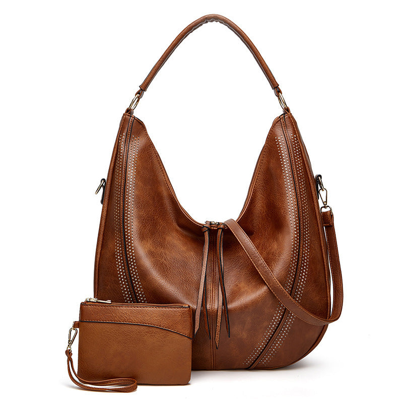 New Trend Retro Large  Capacity Tote Shoulder Bag Tassel Hollow One-shoulder Casual Bag Women's Big Bag Casual Bag