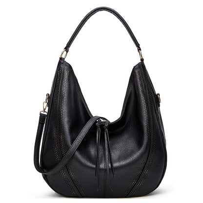 New Trend Retro Large  Capacity Tote Shoulder Bag Tassel Hollow One-shoulder Casual Bag Women's Big Bag Casual Bag