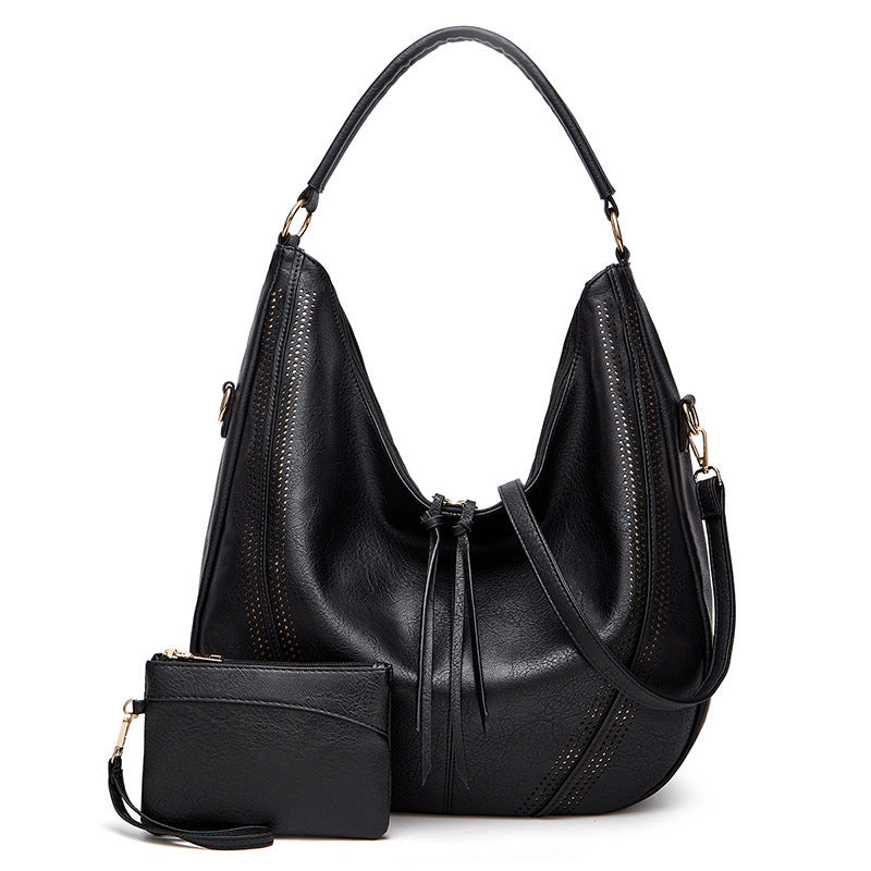 New Trend Retro Large  Capacity Tote Shoulder Bag Tassel Hollow One-shoulder Casual Bag Women's Big Bag Casual Bag