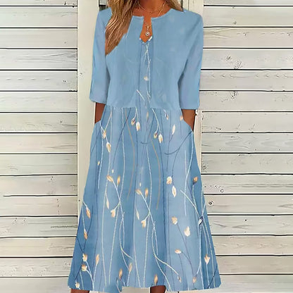 Ethnic Style Elegant Floral Print Vest Dress Cardigan Two-piece Set