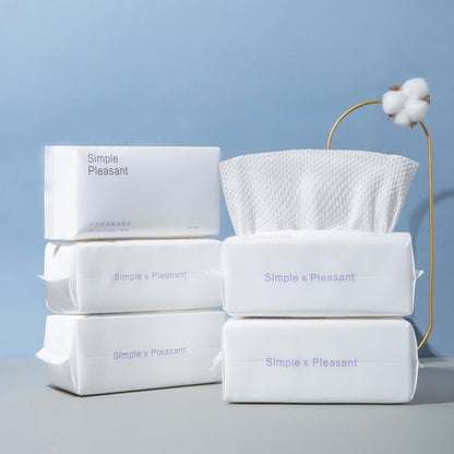 Disposable Face Towels,Makeup Remover Wipes, Clean Facial Wipes for Sensitive Skin,100% Cotton Facial Towels Disposable Cotton Tissues for Washing Face (1 Count (Pack of 100))