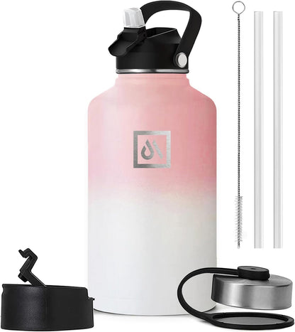 Meteor 650ml Insulated Water Bottle with Straw Lid, Coffee Lid & Flex Cap - Hot 24hrs & Cold 48hrs – Vacuum Stainless Steel Water Flask Thermos Mug - for Sports, Travel, Office, Kids
