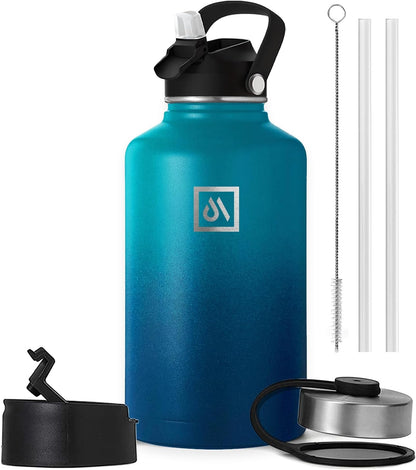 Meteor 650ml Insulated Water Bottle with Straw Lid, Coffee Lid & Flex Cap - Hot 24hrs & Cold 48hrs – Vacuum Stainless Steel Water Flask Thermos Mug - for Sports, Travel, Office, Kids