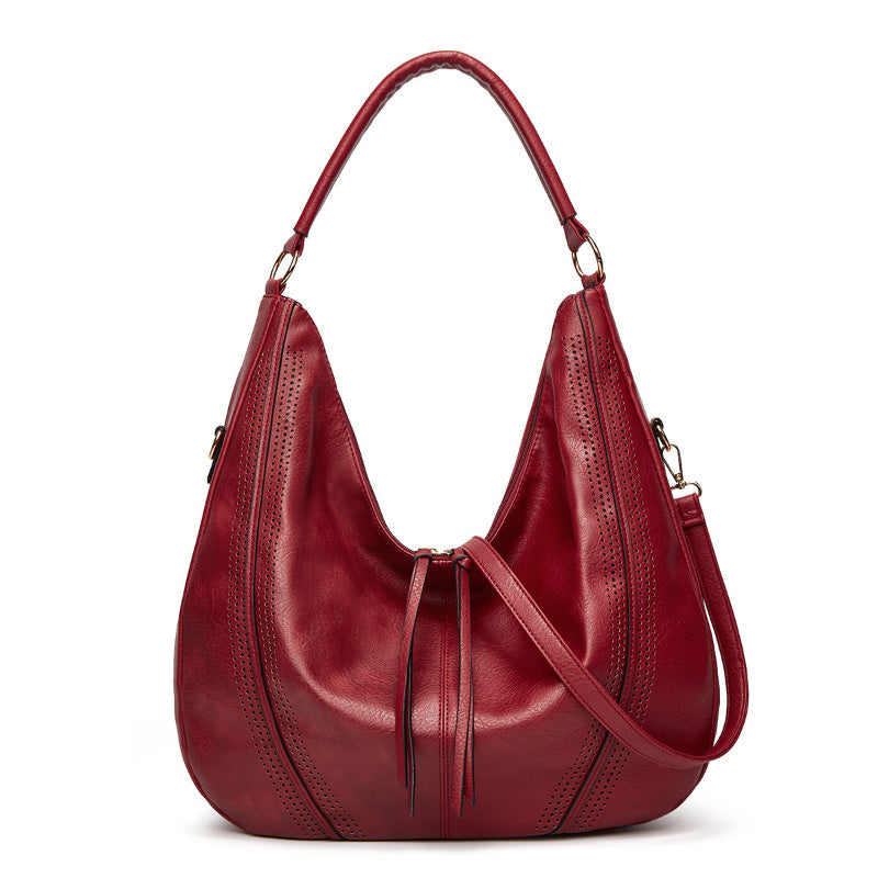 New Trend Retro Large  Capacity Tote Shoulder Bag Tassel Hollow One-shoulder Casual Bag Women's Big Bag Casual Bag