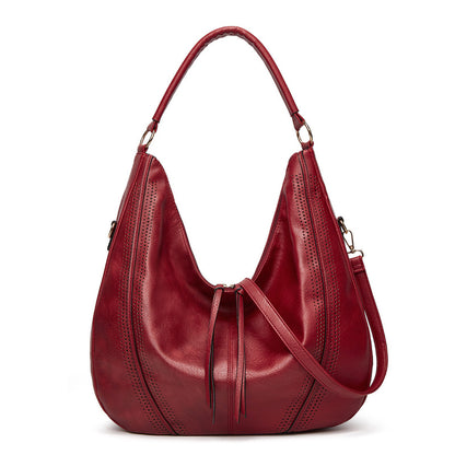 New Trend Retro Large  Capacity Tote Shoulder Bag Tassel Hollow One-shoulder Casual Bag Women's Big Bag Casual Bag