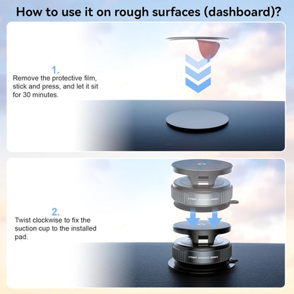 CloudValley 15W Fast Wireless Charger Car Phone Holder Mount, Vacuum Suction Cup Phone Holder Design for MagSafe iPhone 16/15/14/13/12, 360° Adjustable & Foldable Stand for Dashboard & Windshield