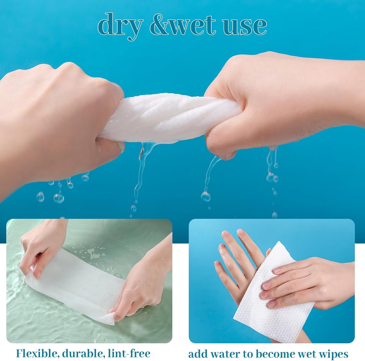 Disposable Face Towels,Makeup Remover Wipes, Clean Facial Wipes for Sensitive Skin,100% Cotton Facial Towels Disposable Cotton Tissues for Washing Face (1 Count (Pack of 100))