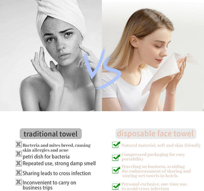 Disposable Face Towels,Makeup Remover Wipes, Clean Facial Wipes for Sensitive Skin,100% Cotton Facial Towels Disposable Cotton Tissues for Washing Face (1 Count (Pack of 100))