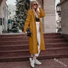 S-5XL Hot Selling Solid Color Hooded Long Cardigan Sweater in Autumn and Winter Fried Dough Knit Hoodie