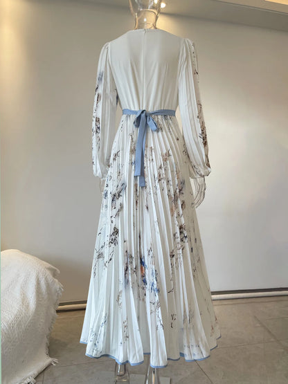 S-3XL Floral Chiffon Dress Cross-Border for Amazon Independent Station Popular for Casual Summer Holiday