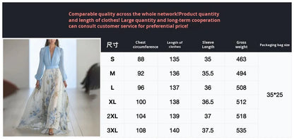 S-XXL Fashion Floral Print Patchwork Bohemian Dress Woman 2025 Sexy V Neck Hollow Long Dresses Long Sleeve Puff Loose Maxi Dress